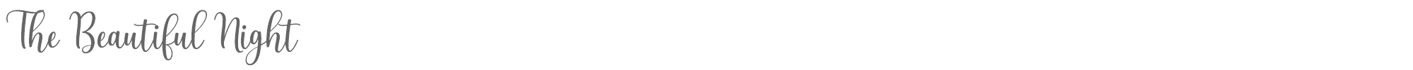Sample characters The Beautiful Night Font